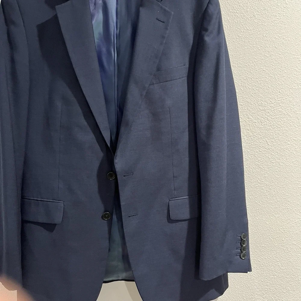 Charles Tyrwhitt 40R Classic Fit Navy Blue Super 100s Wool Blazer Sport Coat